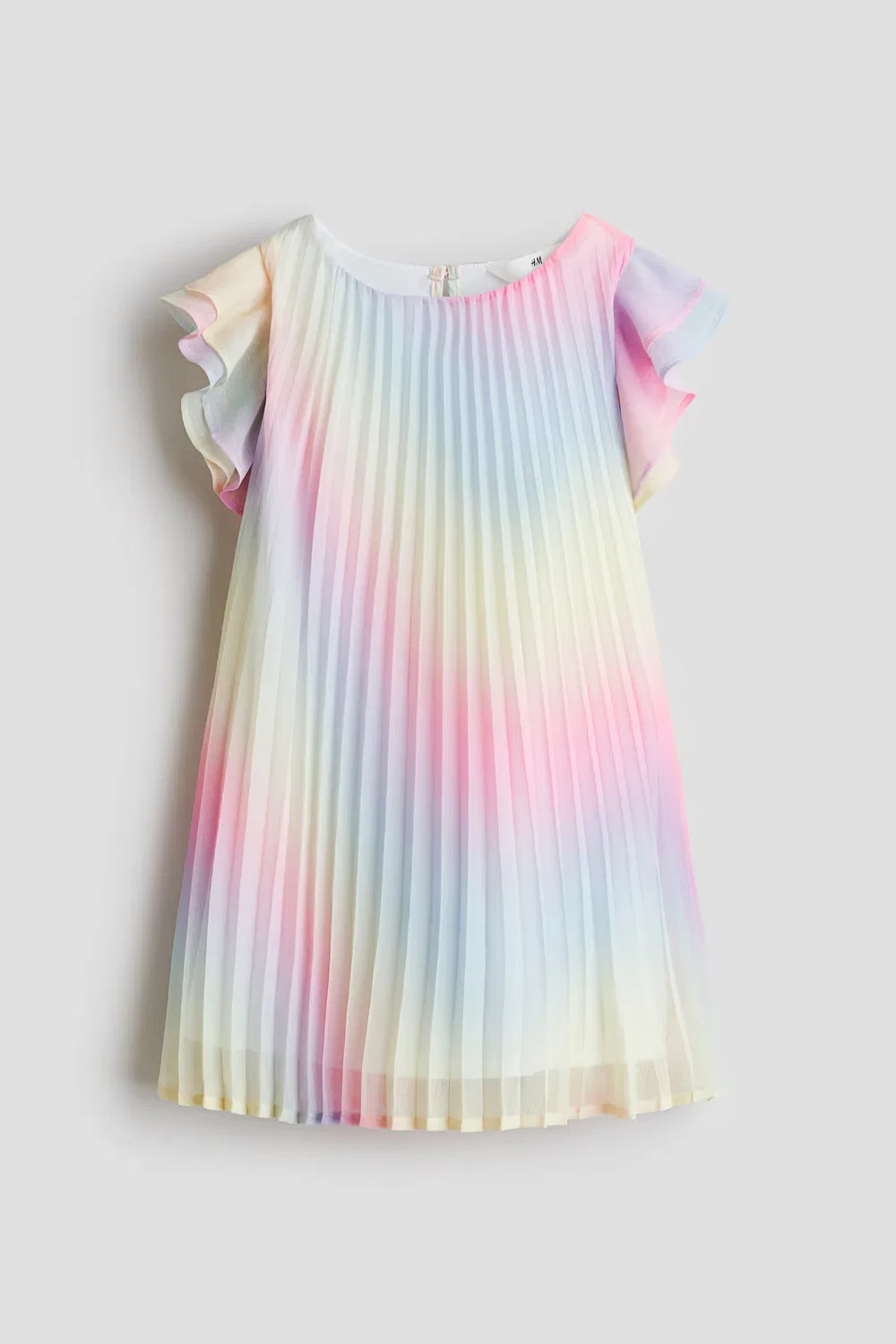 Плиссированное шифоновое платье H&M, Rosa/Regenbogenstreifen