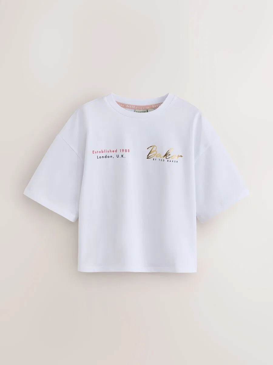 Футболка Baker by Ted Baker в темно-синем, розовом и белом цветах — фото 3