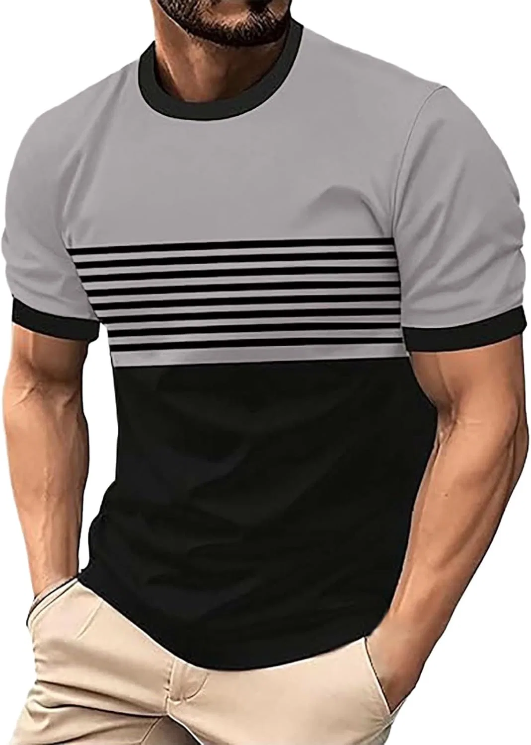 Мужская футболка с цветными блоками Classic, Dark Gray