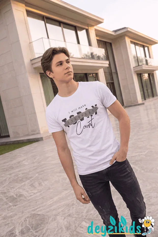 Детская футболка с принтом Today Everyday Printed T-Shirt Deyzikids, White