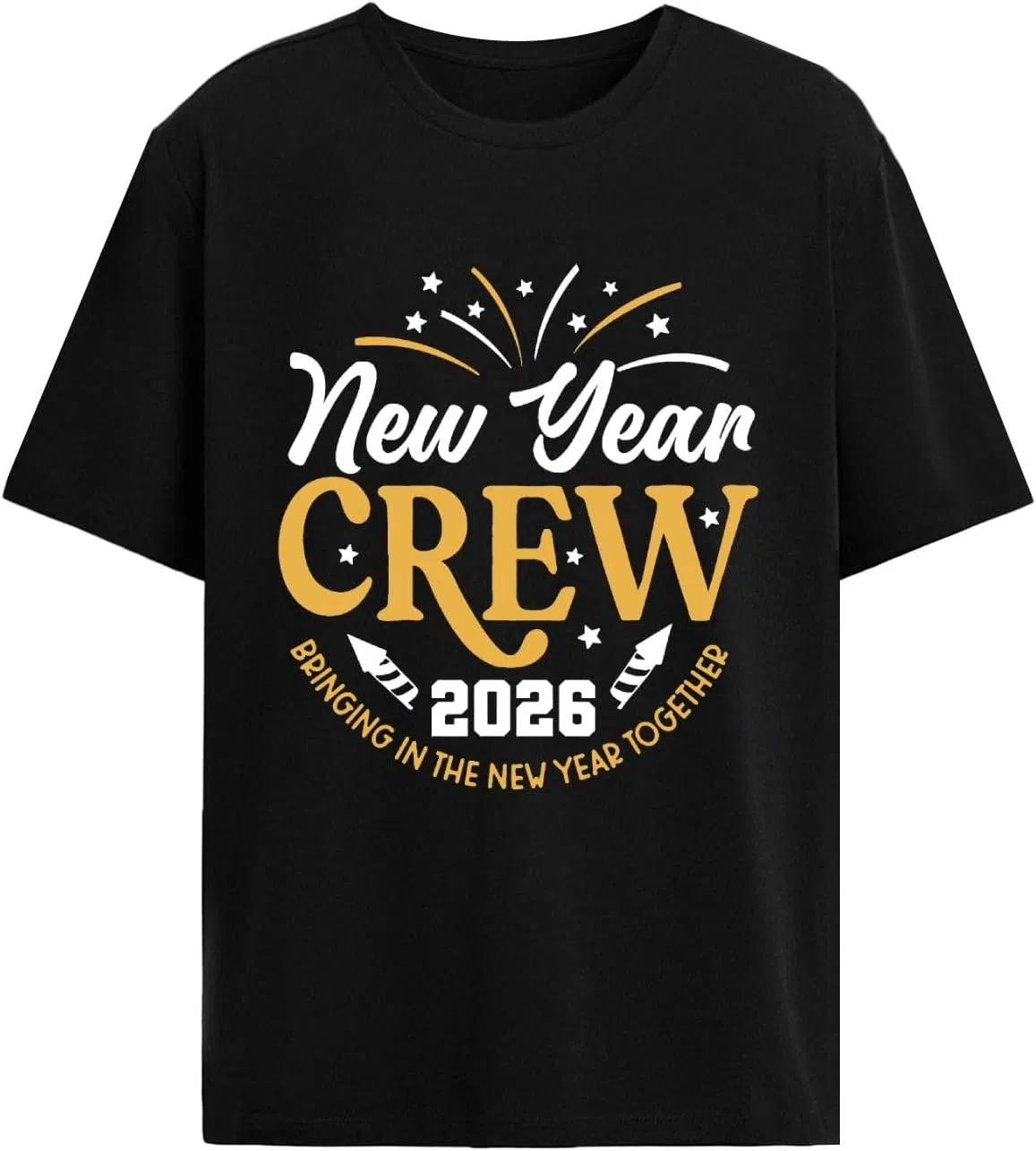 Мужская футболка с принтом New Year Crew 2026, Allblack