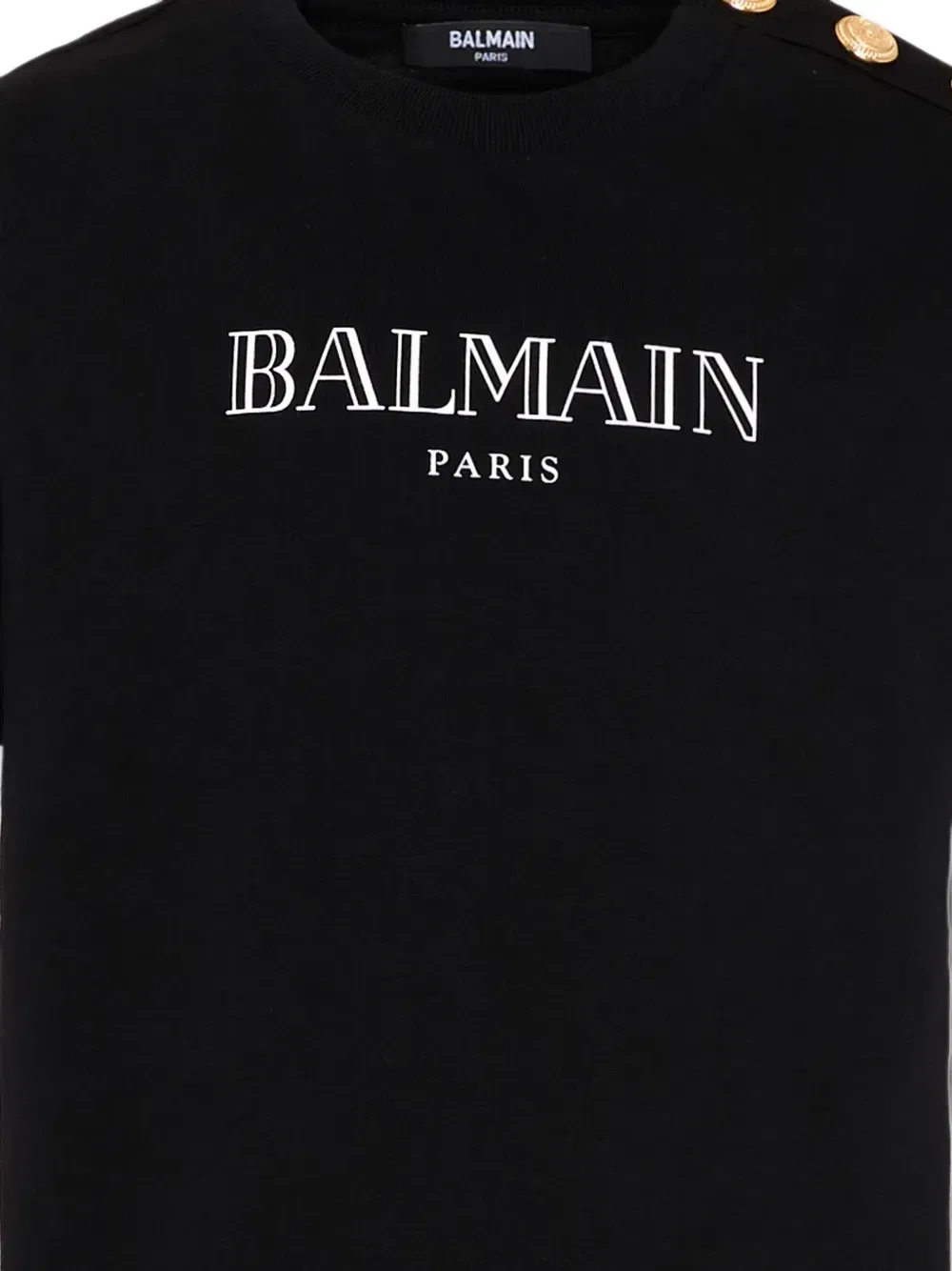 Футболка с логотипом и пуговицами Balmain Kids, черный — фото 3
