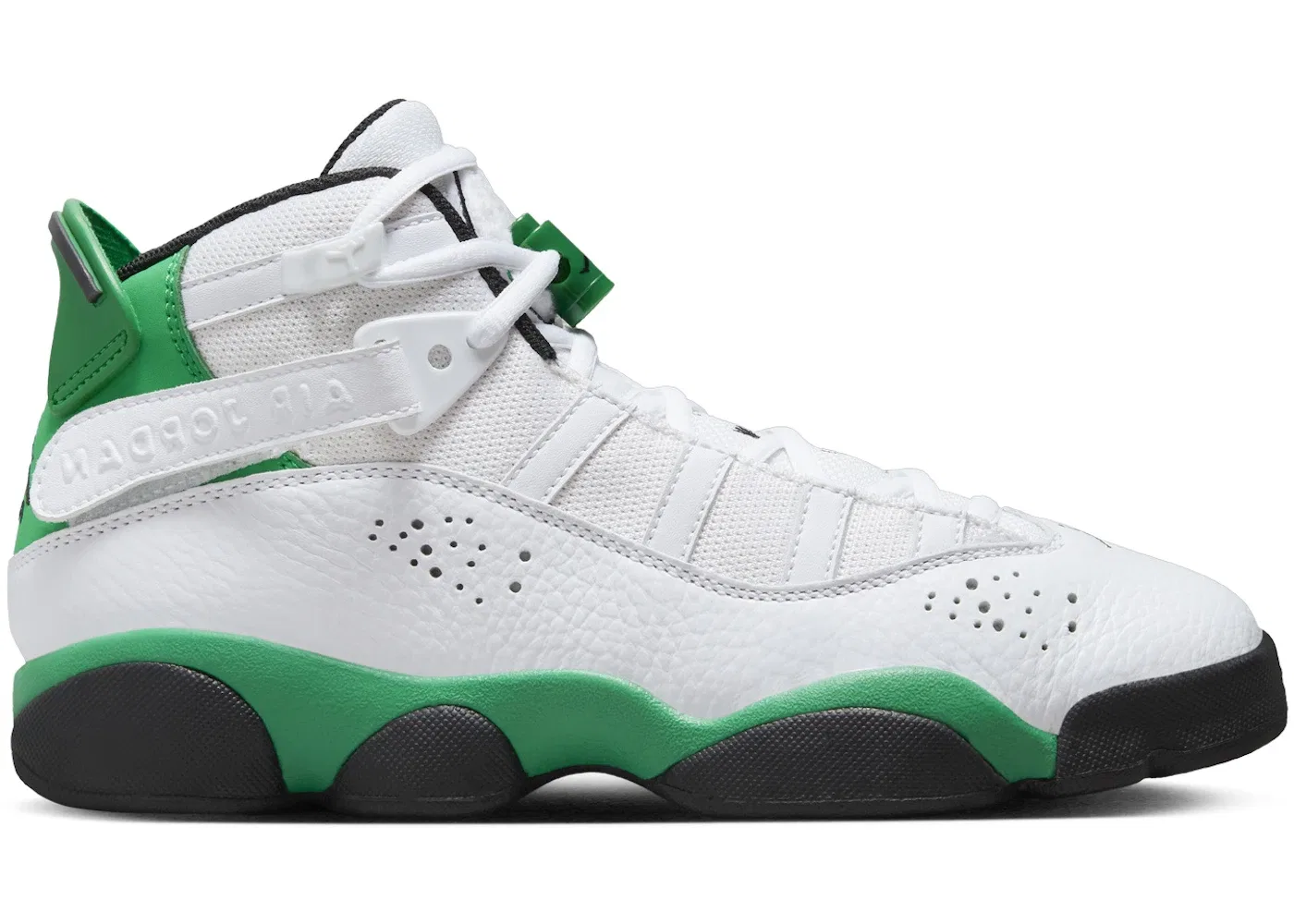 Детские кроссовки с замшей и кожей Jordan 6 Rings Jordan, White/Black/Lucky Green