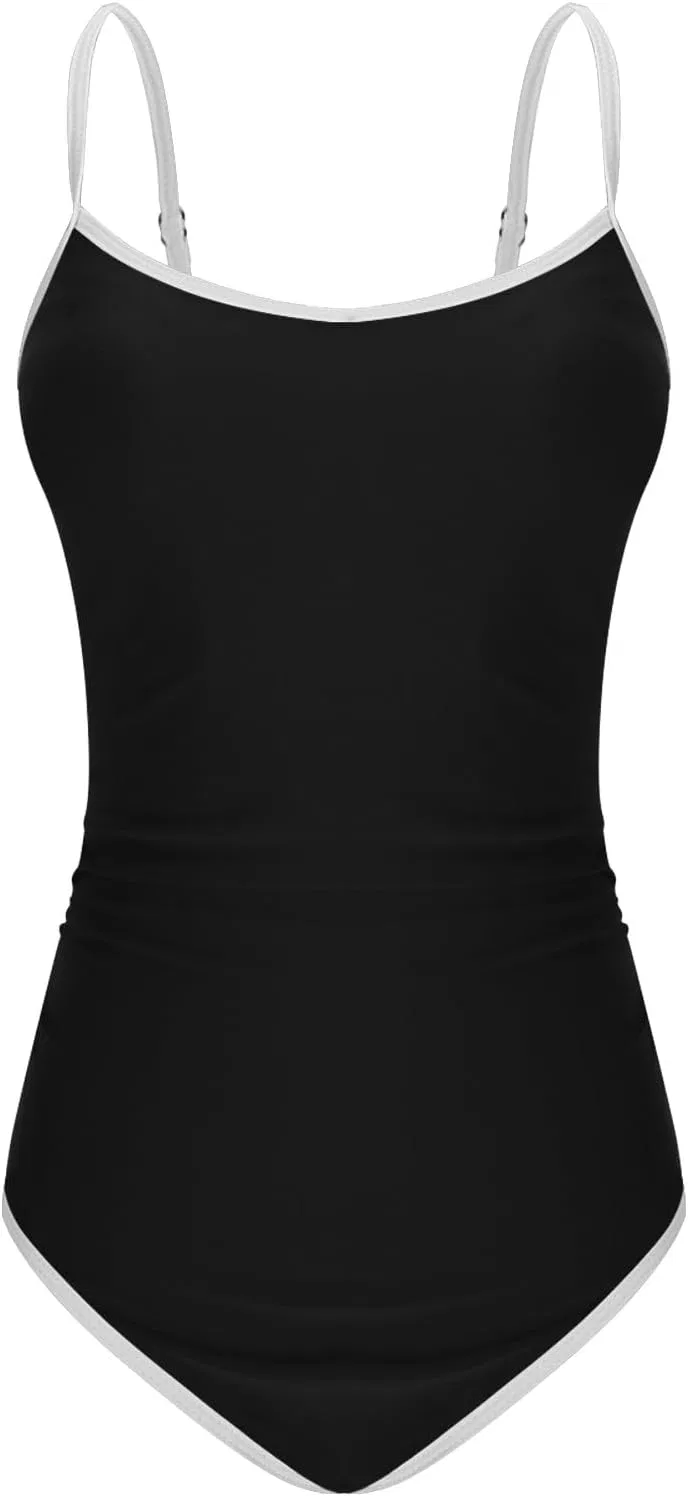 Женский слитный купальник с утягивающим эффектом, Black — фото 4