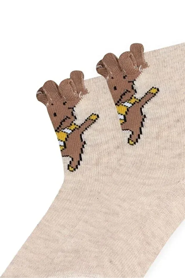Детские носки для мальчиков с принтом, 3 шт, Semoor, Beige-Yellow-Gray — фото 4