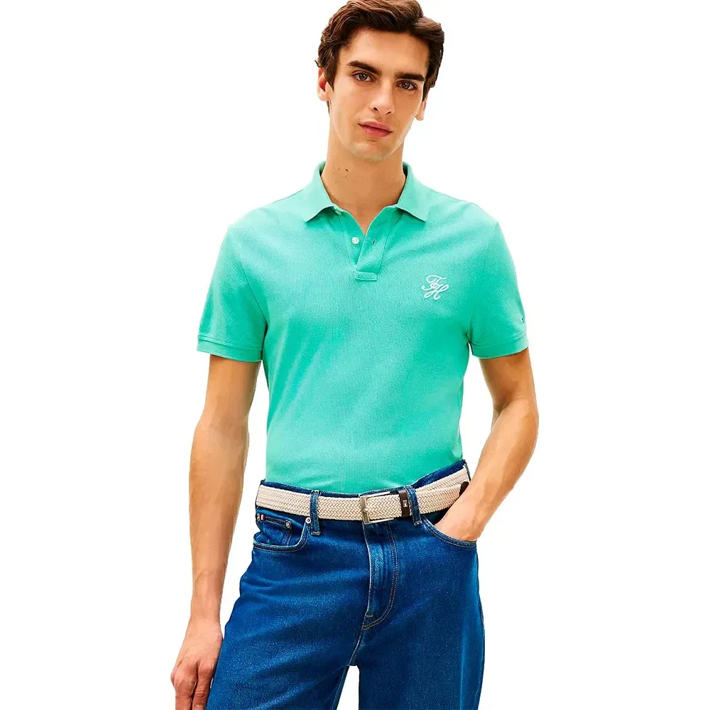 Поло с коротким рукавом Regular Fit Tommy Hilfiger, зеленый
