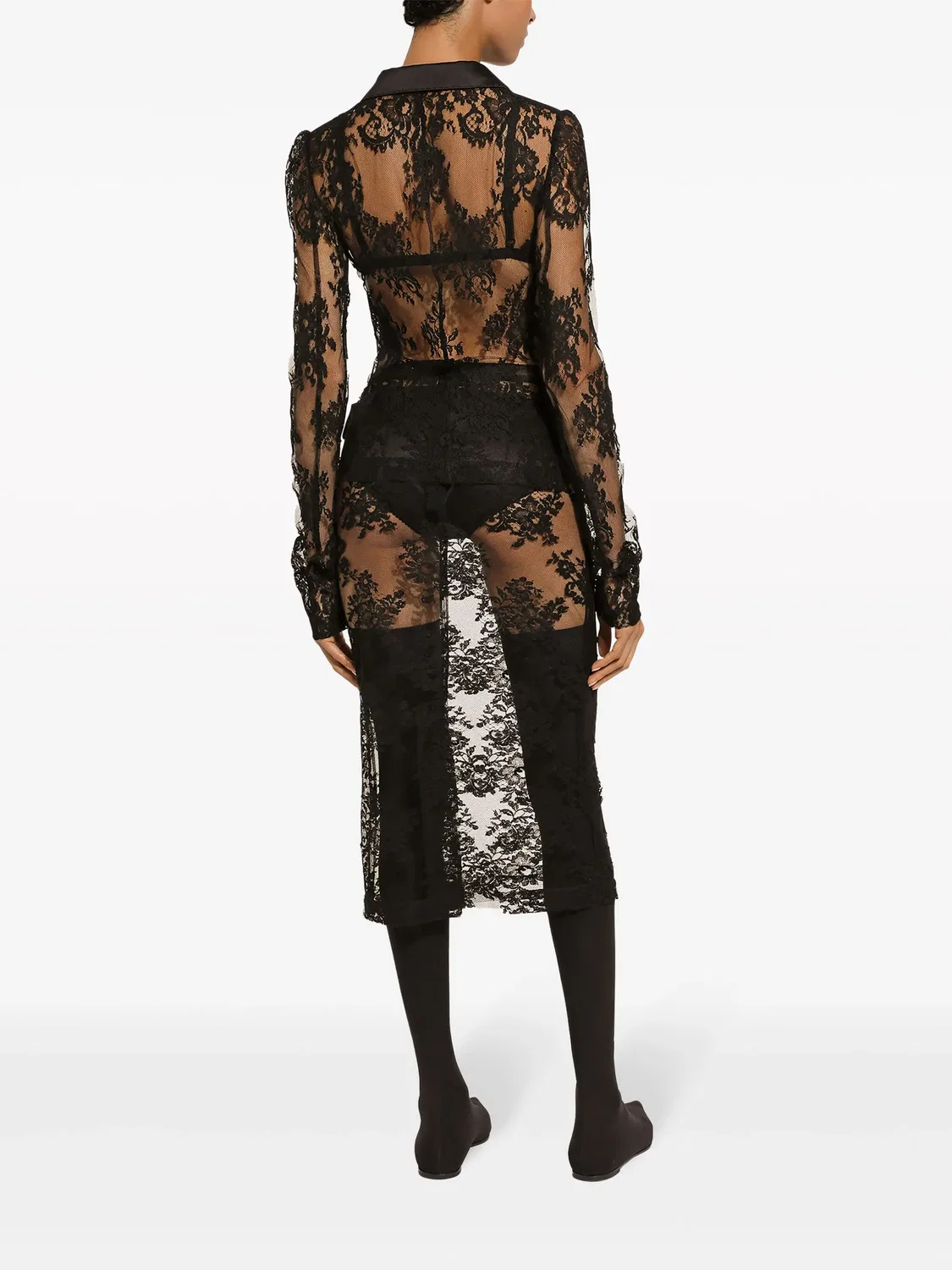 Dolce & Gabbana Юбка-миди из тюля, черная — фото 2