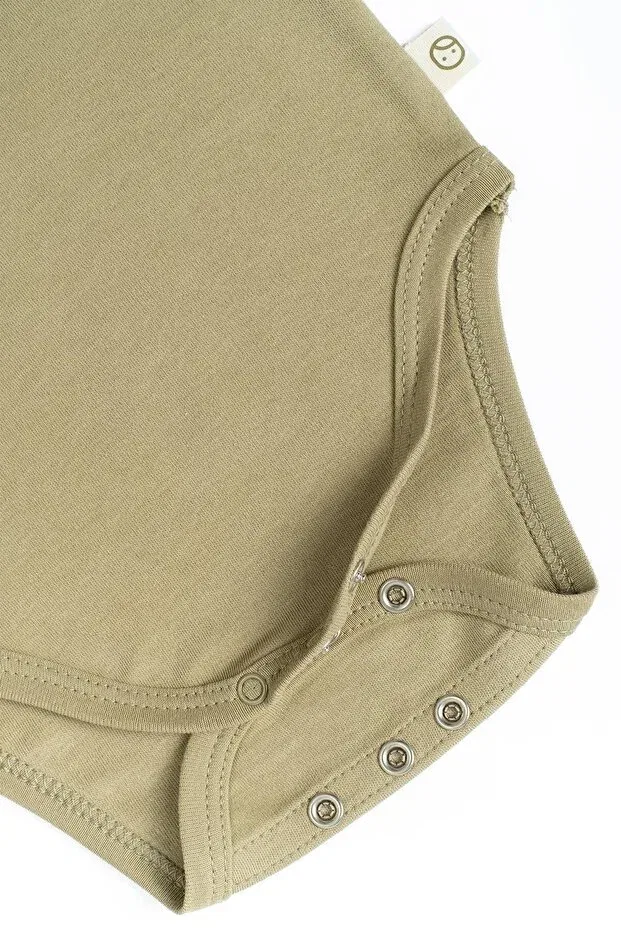 Детское боди для новорожденных с принтом Little Gusto, Khaki — фото 4