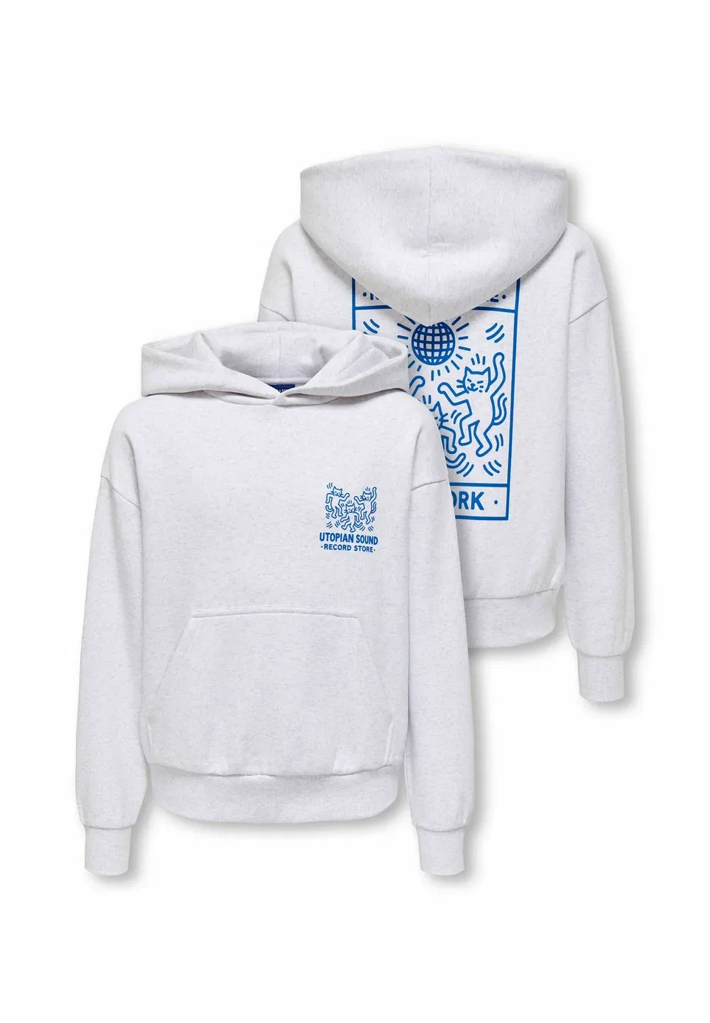 Толстовки osjceres толстовка - худи Only & Sons Junior, Super Light Grey Melange — фото 4