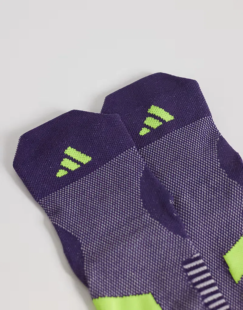 Беговые носки Adidas Adizero фиолетового и желтого — фото 2