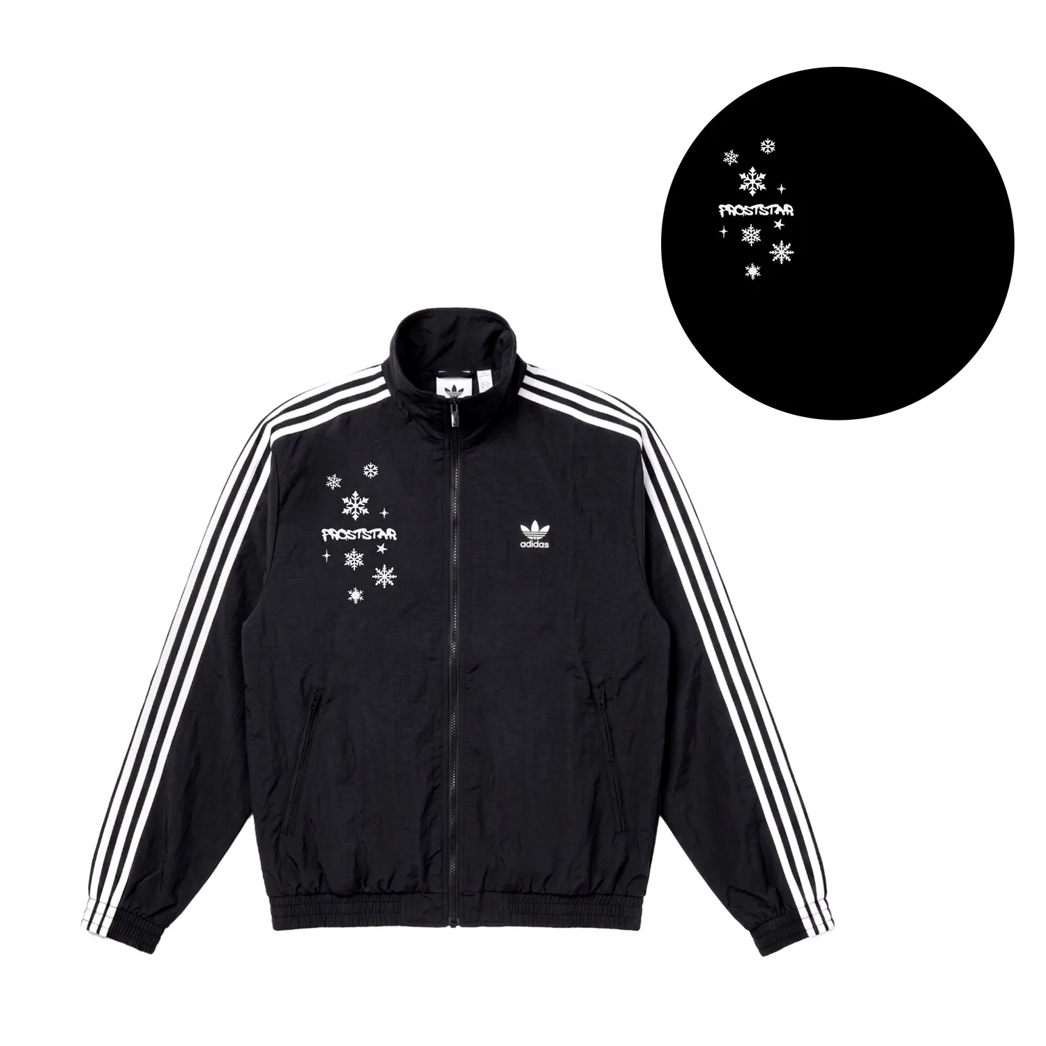 Детская куртка с воротником-стойкой Black Adidas Originals, Черный — фото 4