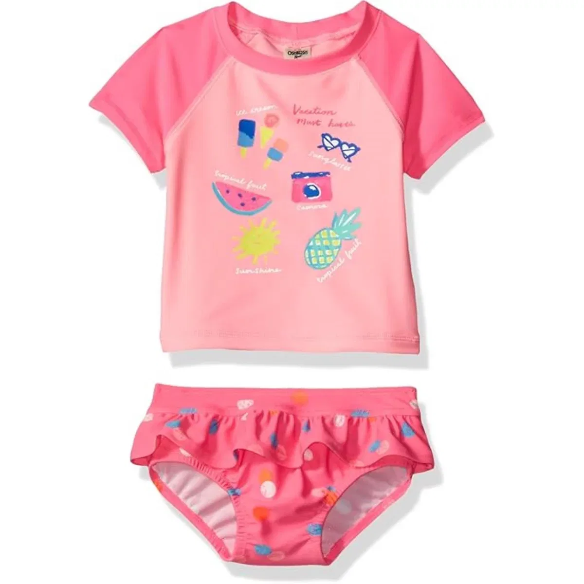 Детский комплект для плавания с коротким рукавом OshKosh B'gosh, Pink-Vaca