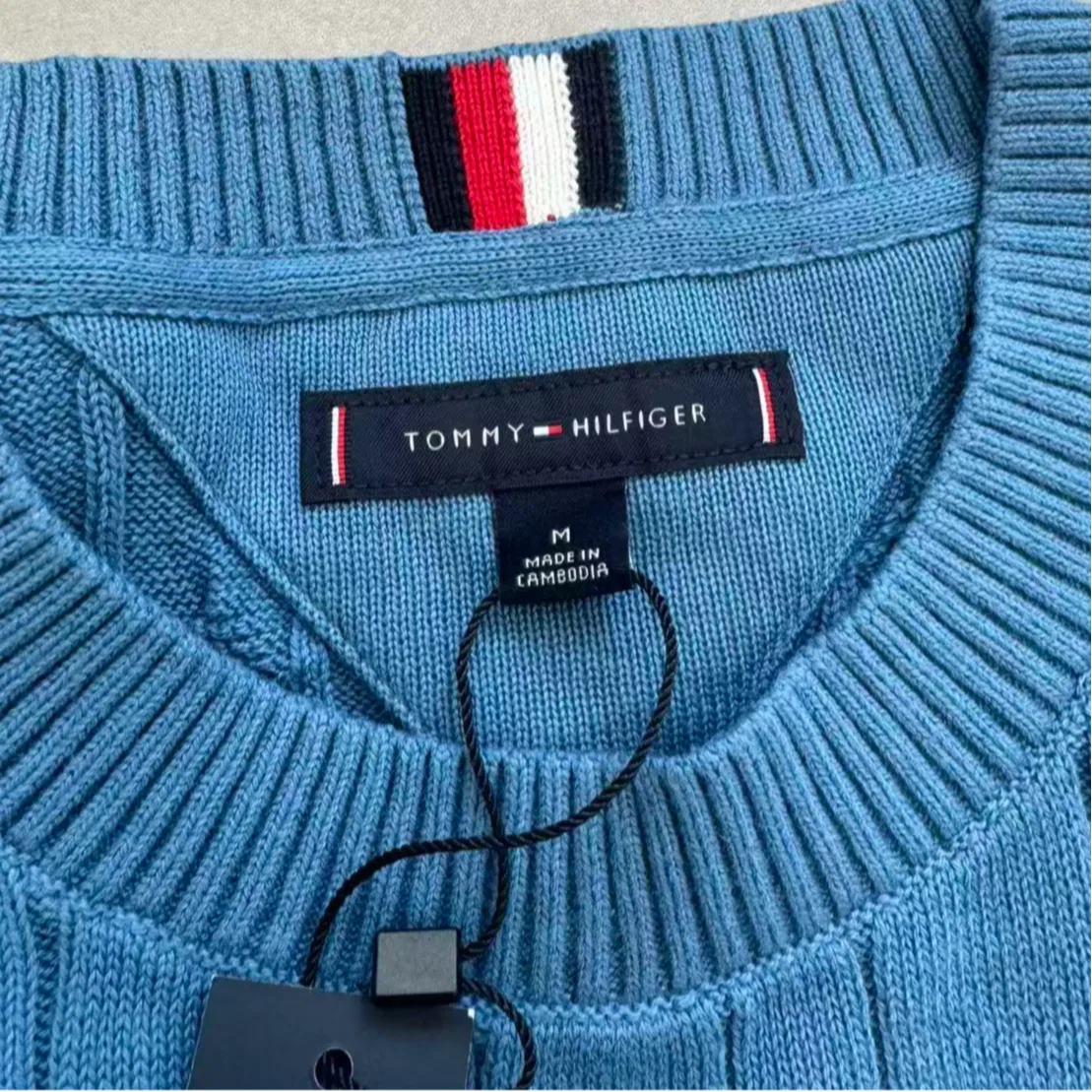 Мужской свитер с круглым вырезом Haze Blue Tommy Hilfiger — фото 4