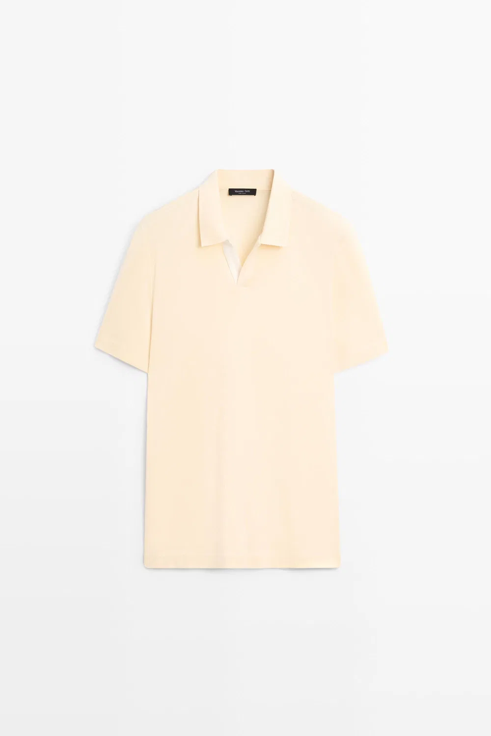 Поло Massimo Dutti Short Sleeve V-neck Shirt, желтый — фото 2