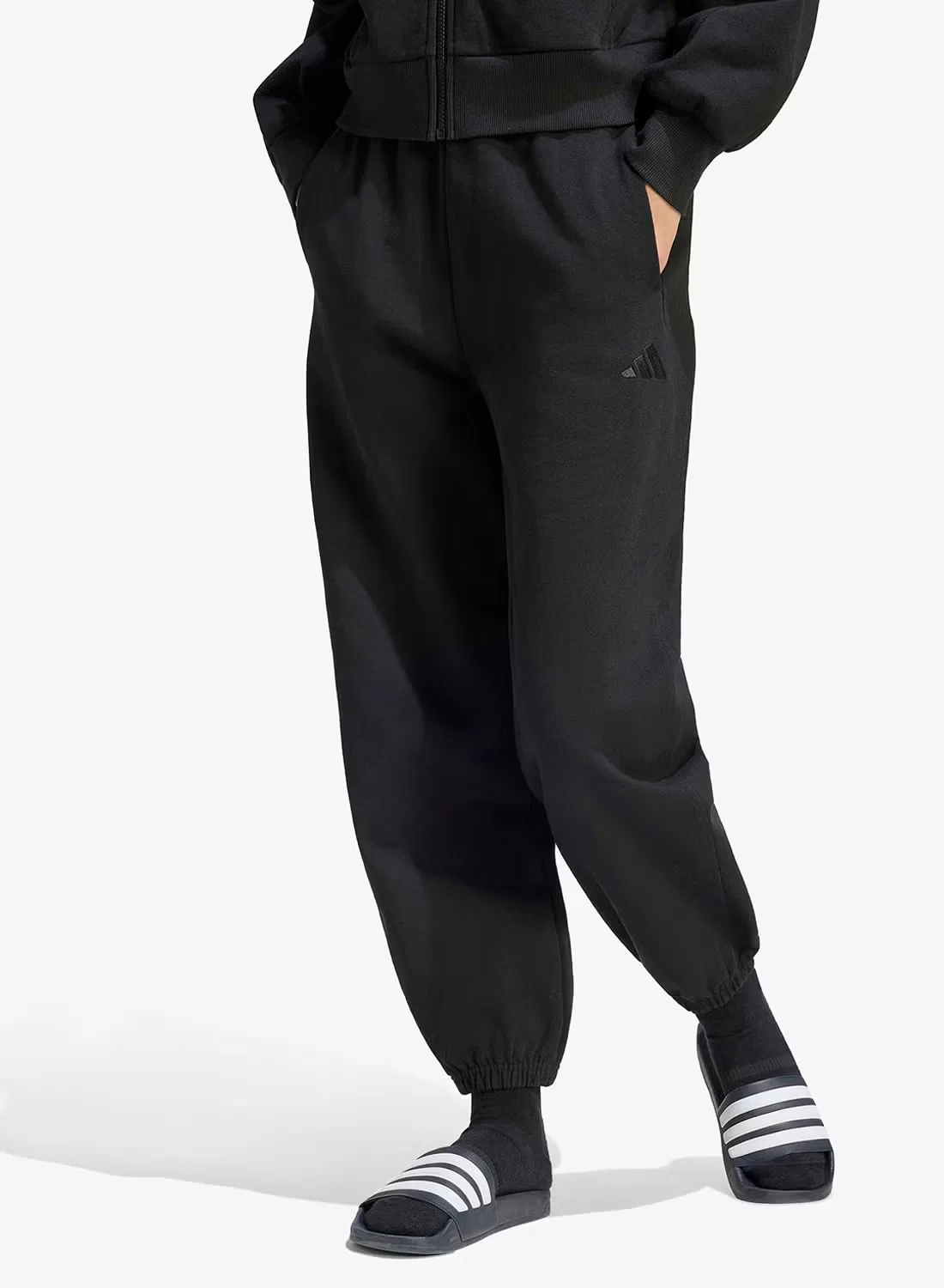 Штаны спортивные с логотипом Small Logo Regular Cuffed Adidas, черный