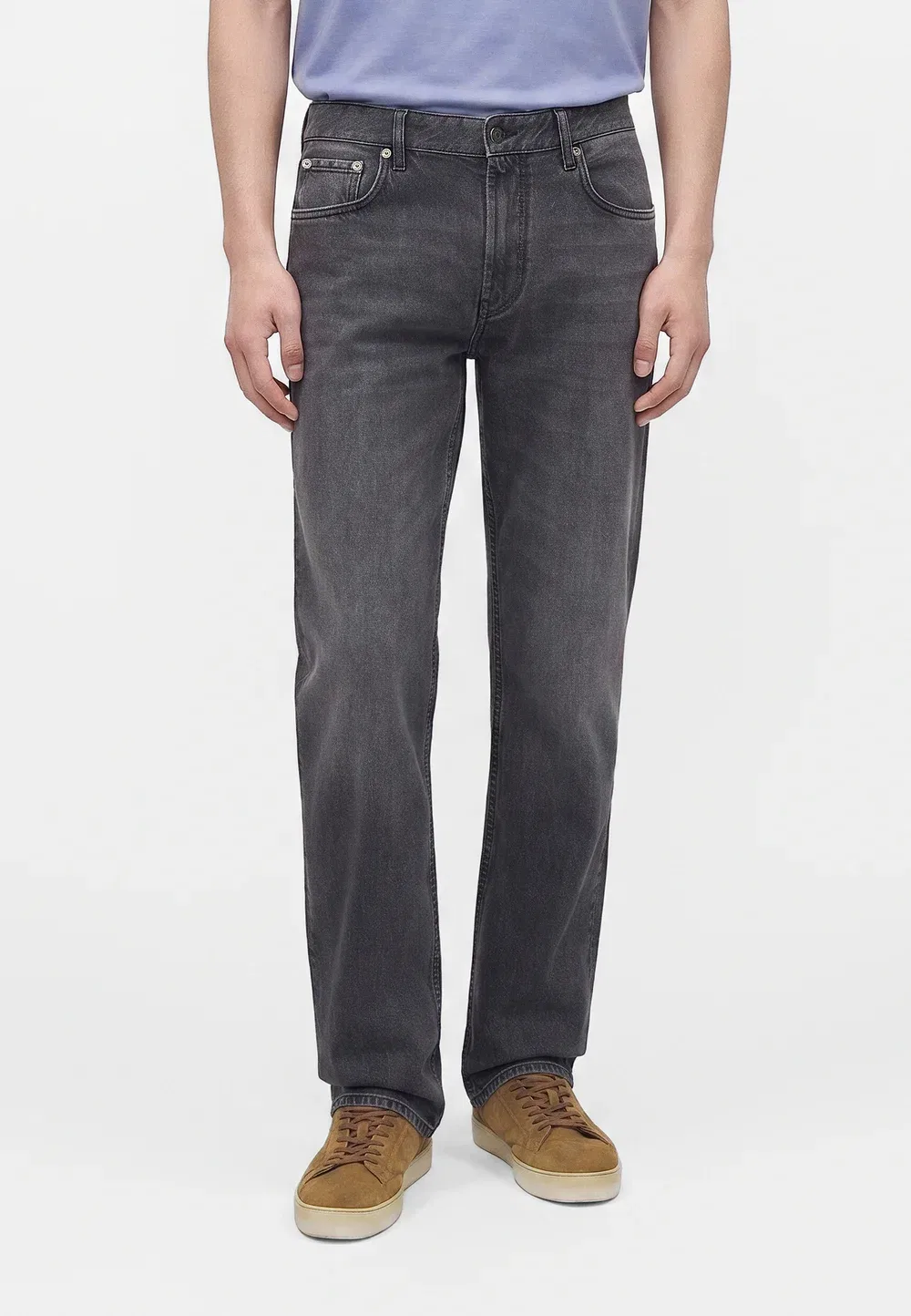 Брюки с карманами - джинсы прямого кроя Emporio Armani, Medium Grey Denim