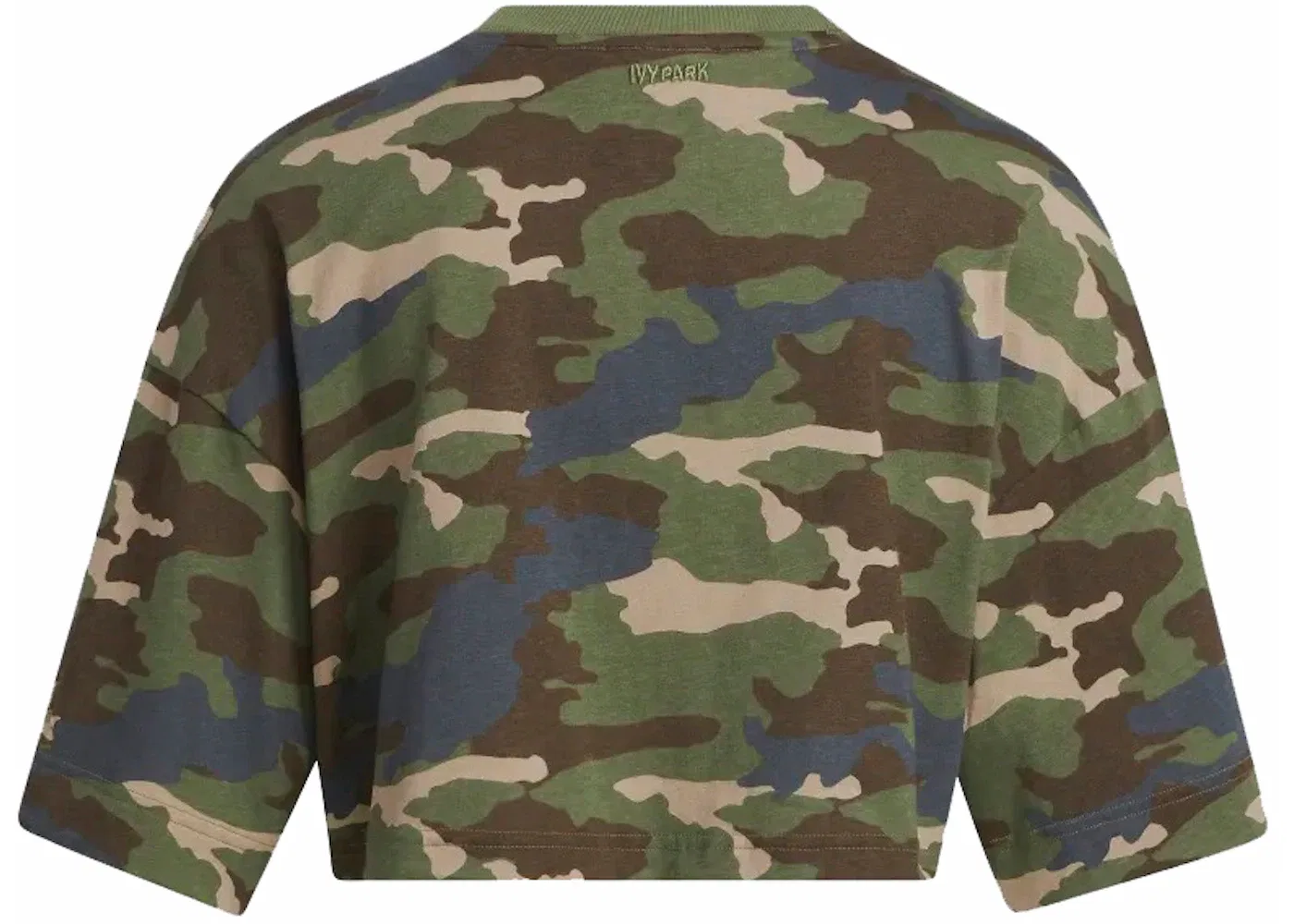 Женская футболка с камуфляжным принтом Adidas Ivy Park Crop Tee, Camo Print — фото 2