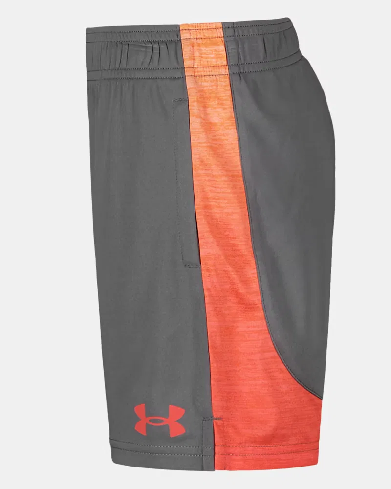 Детские шорты с быстросохнущей тканью UA Tech Block Twist UnderArmour, Clay Green/Venom Red — фото 4