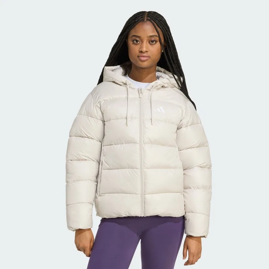 Женский пуховик с капюшоном CLIMAWARM Synthetic Down Essentials JV7768 adidas, Бежевый