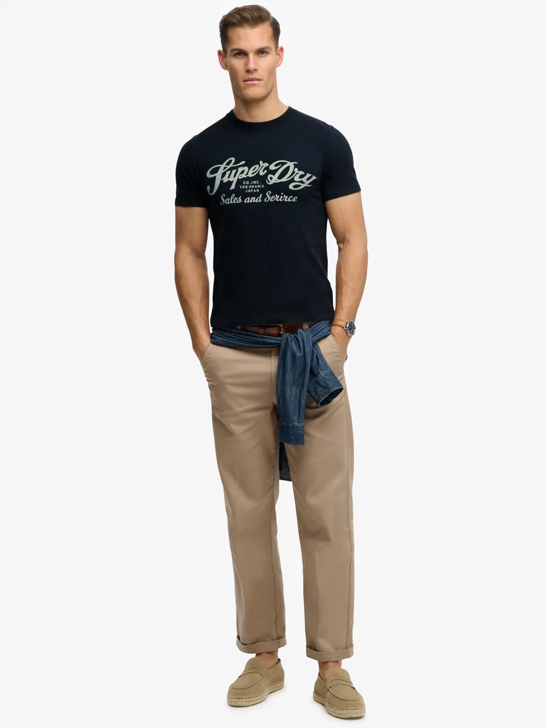 Футболка свободного кроя Industry Worker Superdry, синий — фото 4