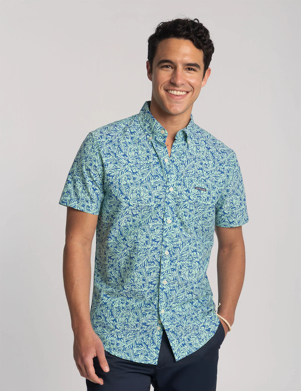 

Рубашка U.S. Polo Assn Short Sleeve Tropical Print Oxford, бирюзовый