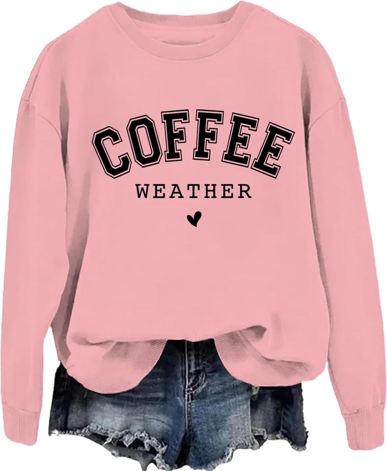 Женский свитшот с длинным рукавом Coffee Weather, розовый