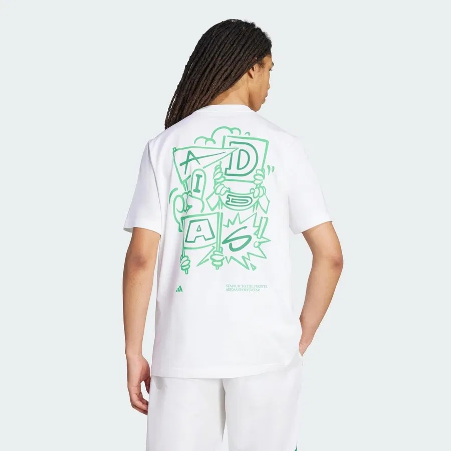 Футболка свободного кроя с круглым вырезом Stadium Crowd Loose Graphic adidas, Белый — фото 2