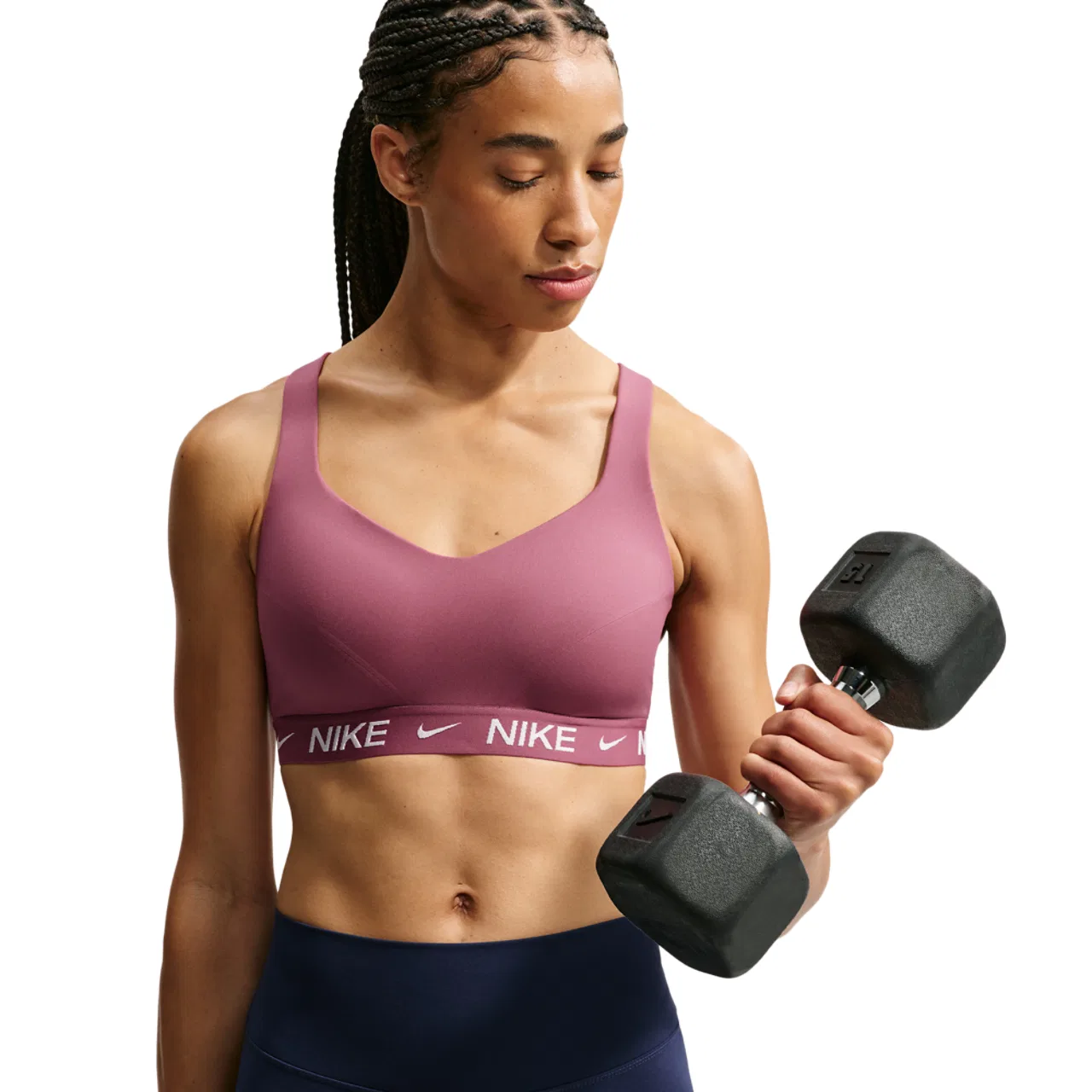 Женский спортивный бюстгальтер для интенсивных тренировок Indy High DF Nike, Pink Smoke