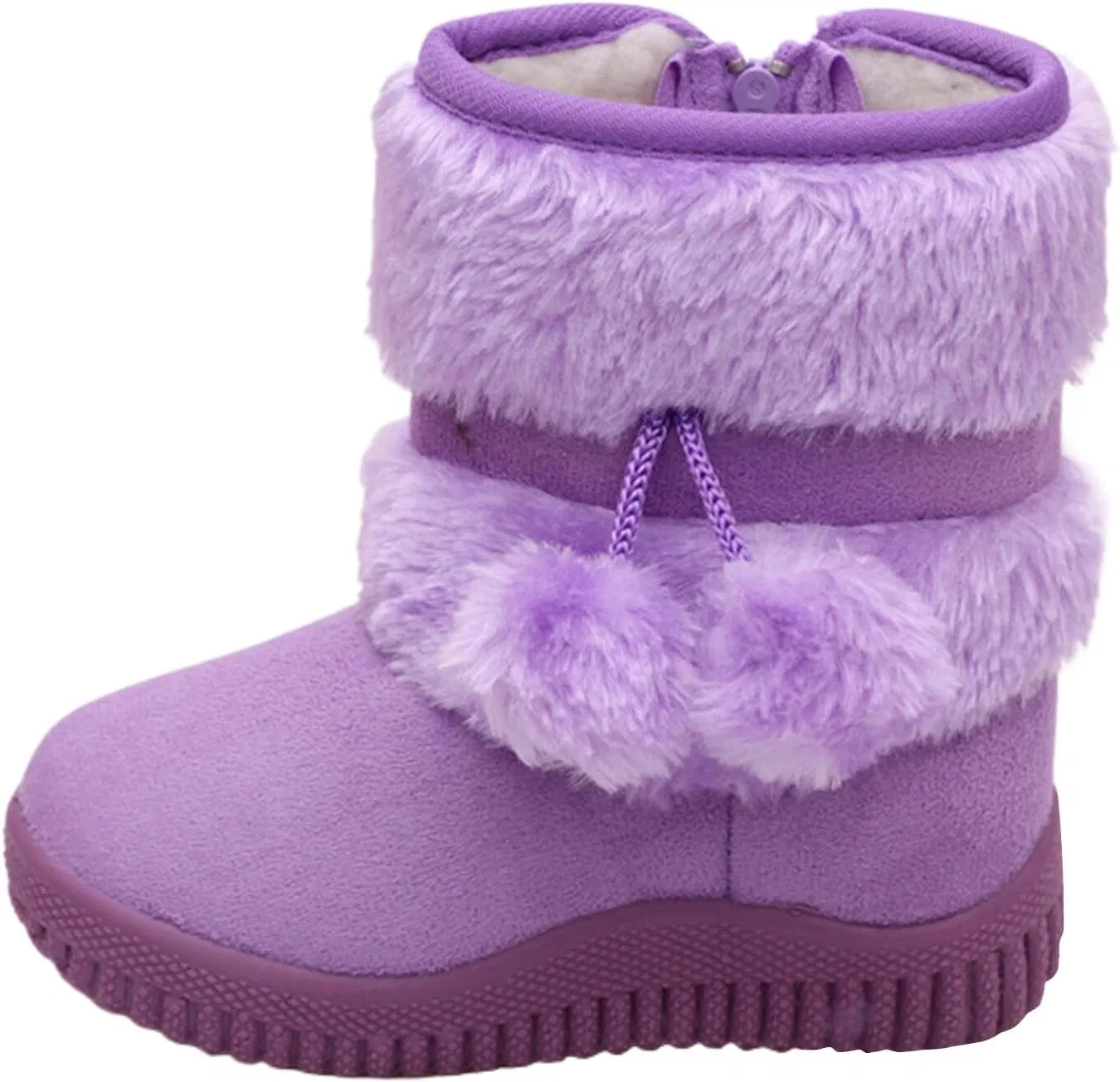 Детские ботинки на шнуровке с боковой молнией для девочек HBDHEJL, Purple