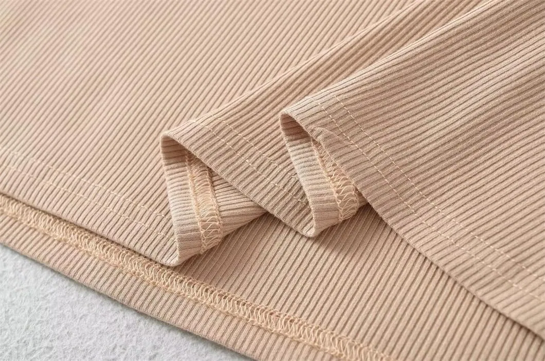 Женское платье миди с кружевной отделкой Generic, Khaki — фото 4