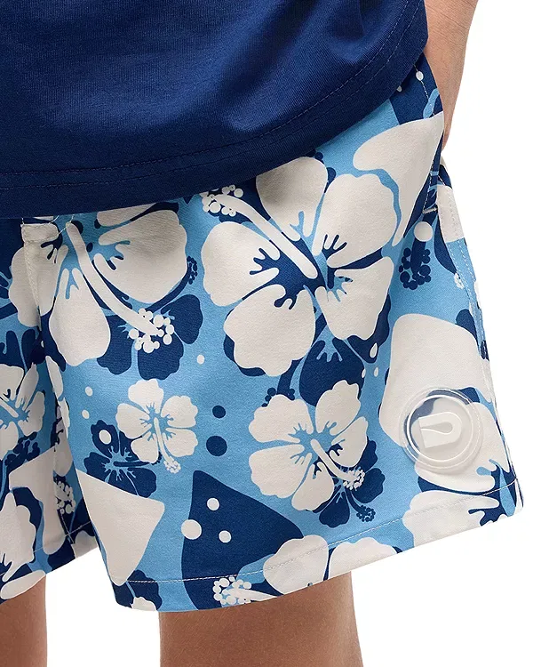 Детские плавки для мальчиков с принтом Hibiscus Swim Shorts The Drip Shop, синий — фото 3