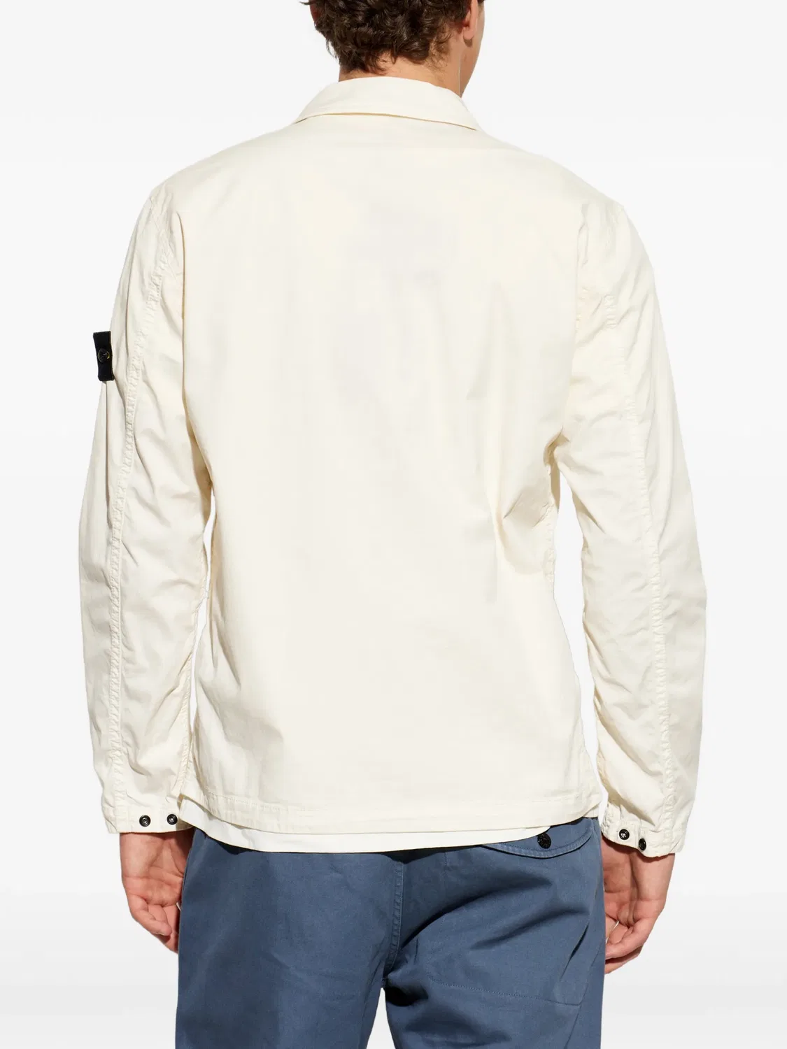 Рубашечная куртка с нашивкой Stone Island, нейтральные — фото 3