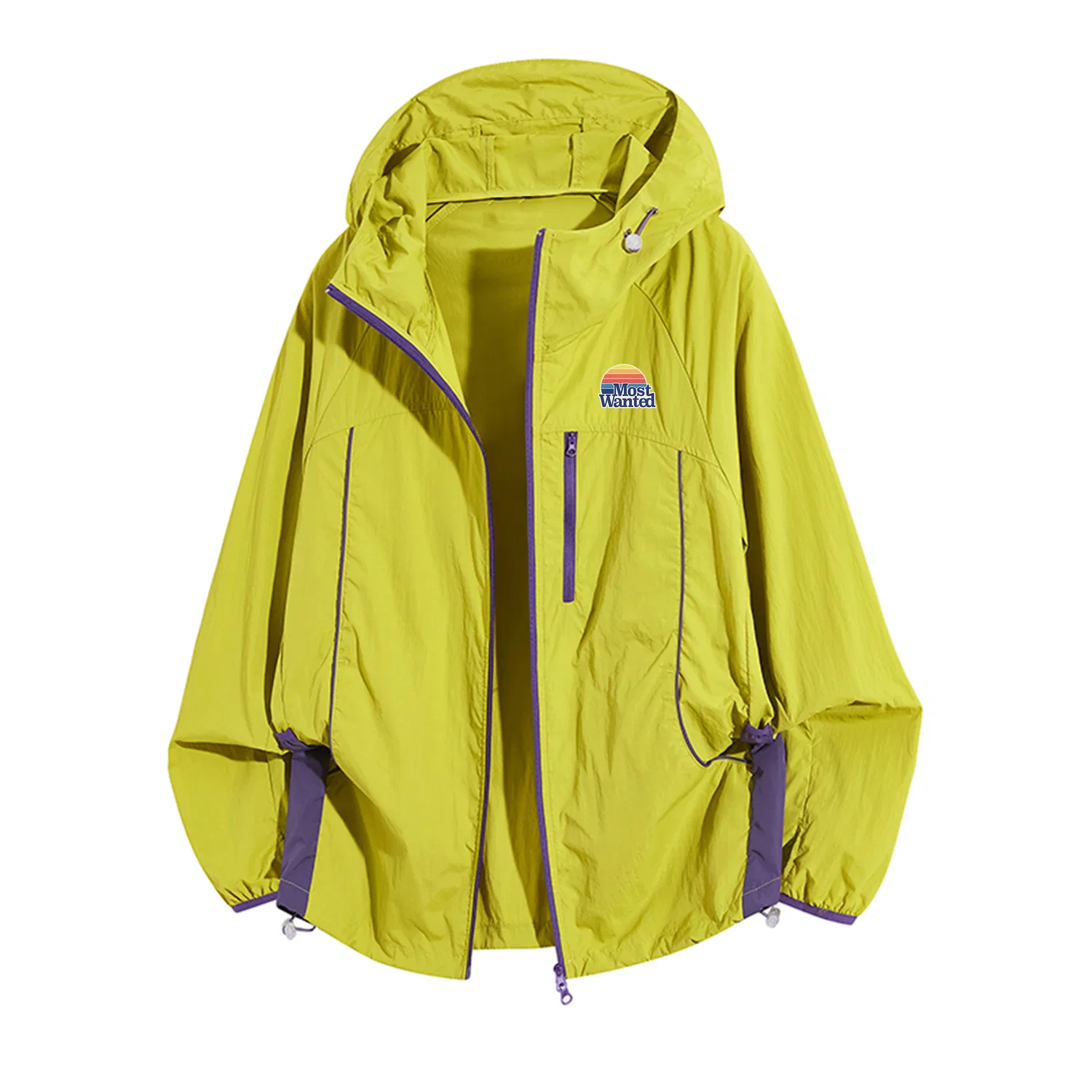 Детская одежда для защиты от солнца с принтом UV Protection MostwantedLab, Neon Yellow Purple