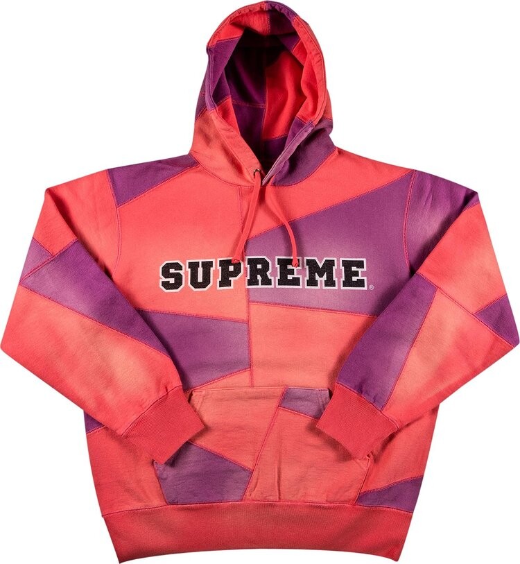 

Толстовка Supreme Patchwork Hooded Sweatshirt 'Bright Coral', розовый