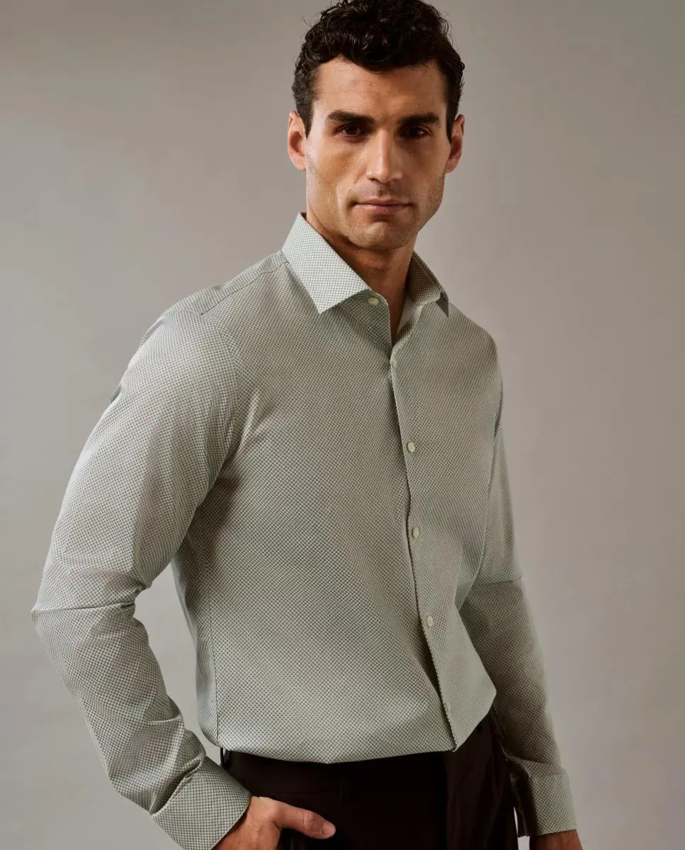 Мужская рубашка с эластичным воротником Slim Fit Calvin Klein, Verde Claro — фото 4