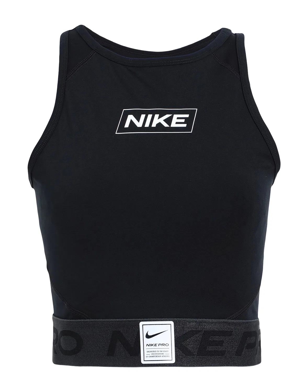 Женский топ для фитнеса с принтом Nike Pro Dri-Fit Women's Graphic Crop Tank, Nike, черный