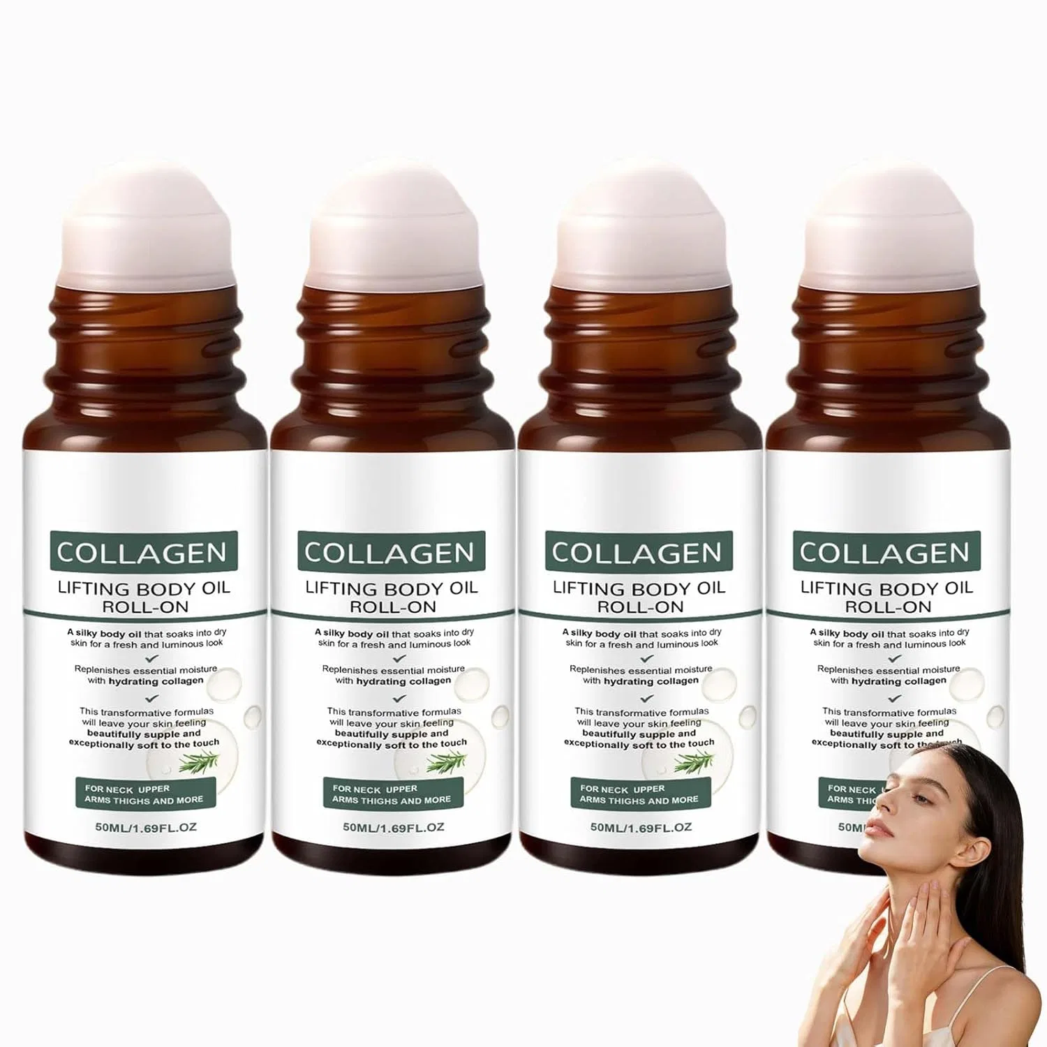 Масло для тела коллагеновое Roll-on, XUSHAOLUN, 4 шт, 50 мл