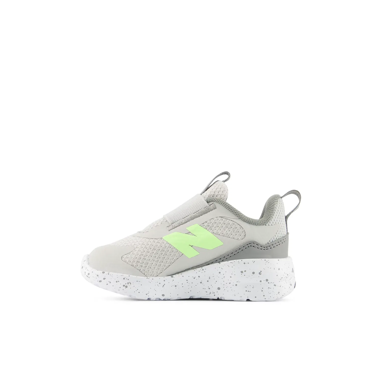 Детские кроссовки без шнуровки с дышащей сеткой 468 Slip On New Balance, Grey Matter With Afterglow And Slate Gray — фото 3