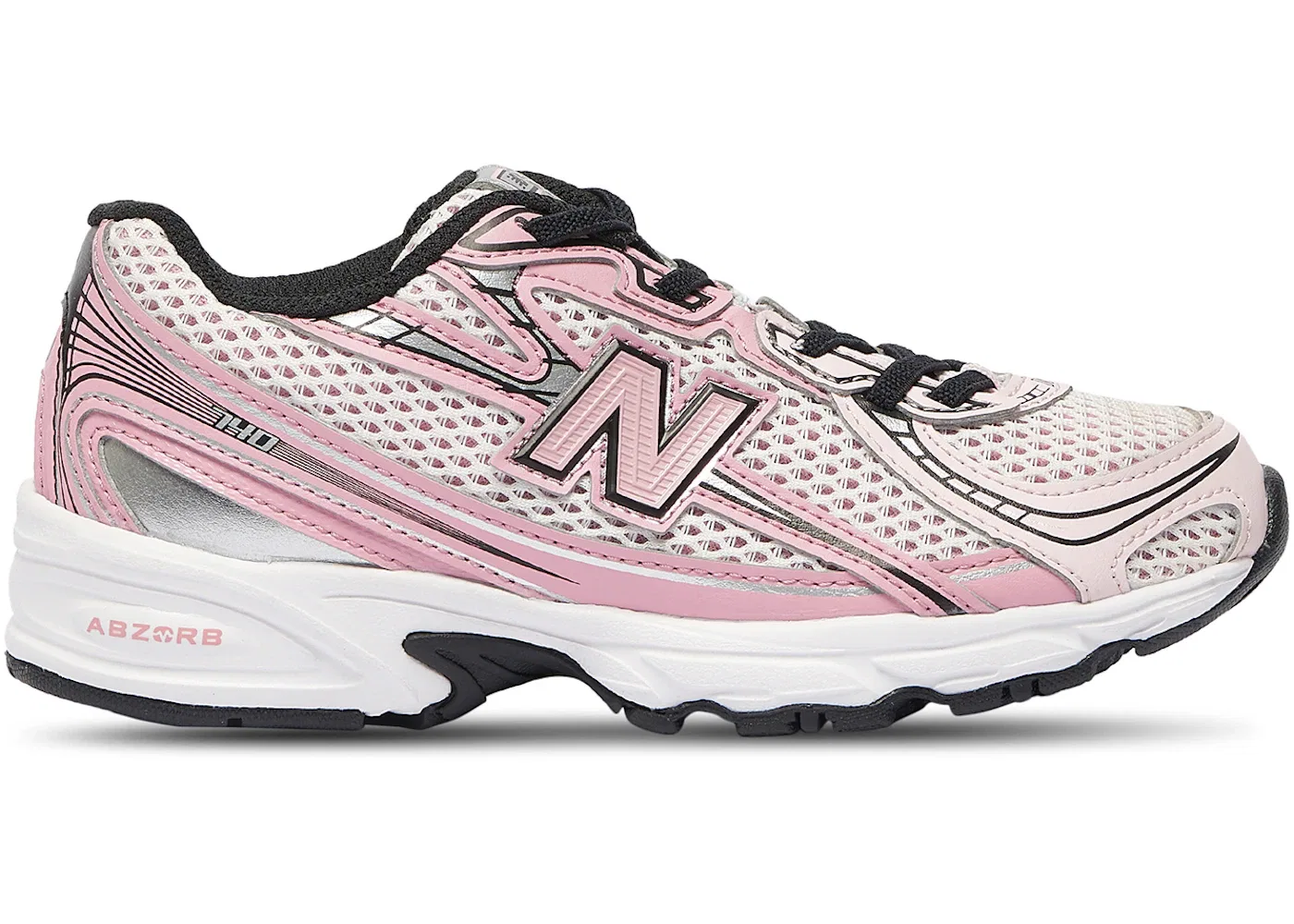Детские кроссовки на шнурках New Balance 740 Bungee Lace New Balance, Washed Burgundy/Pink Taffy