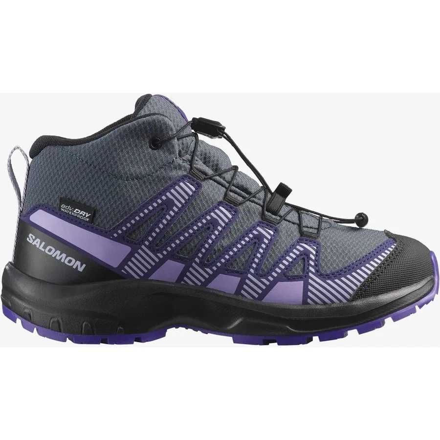 Детские кроссовки для outdoor с мембраной Salomon XA Pro V8 Mid Waterproof, Серый