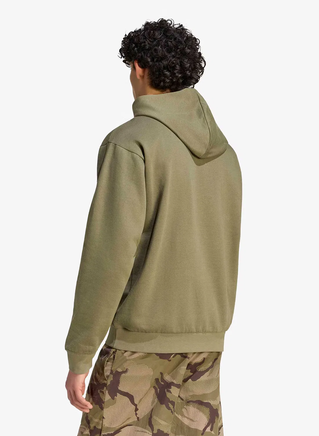 Худи с принтом камуфляж Seasonal Essentials Camo Adidas, оливковый — фото 2
