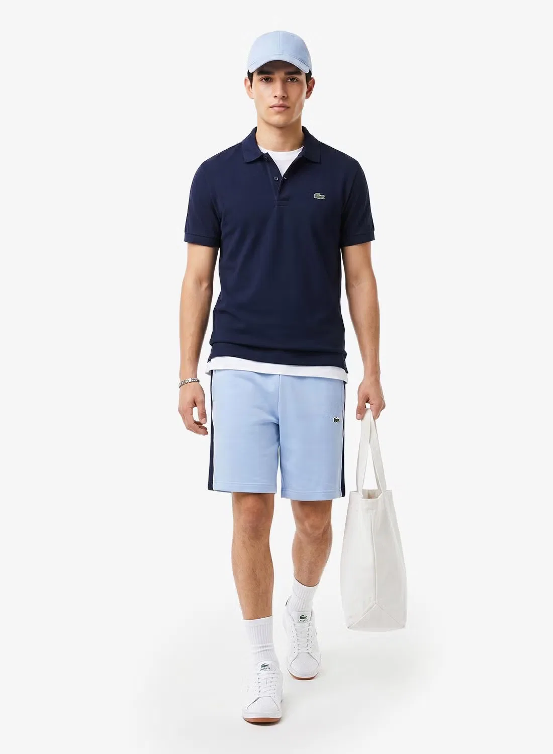 Шорты из флиса с цветными блоками Lacoste, синий — фото 4