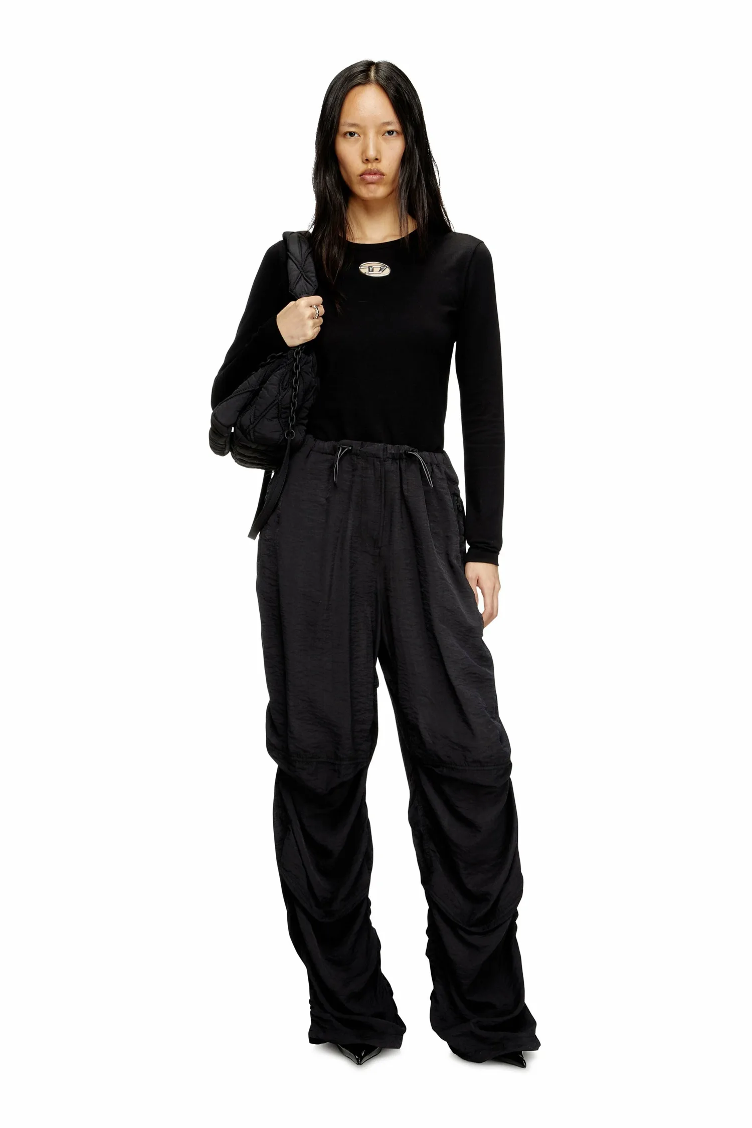 Женская футболка с длинным рукавом T-UNCUTIE-LONG-LS-OD Diesel, black — фото 2