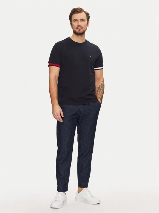 Футболка regular fit Global Stripe Tommy Hilfiger, темно-синий — фото 2