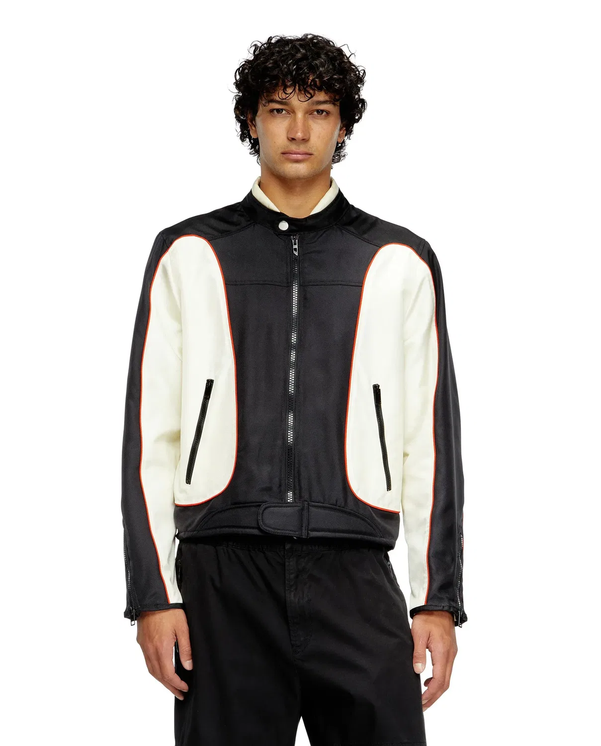 Мужская куртка-косуха с цветными блоками и окантовкой Diesel, Multicolor