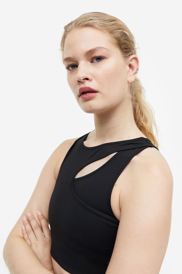 

Спортивное бра DryMove со средней поддержкой H&M, черный