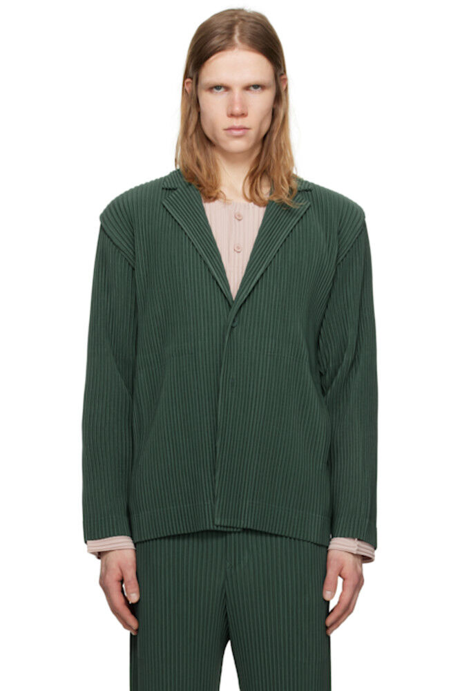 

Зеленый блейзер со складками 1 HOMME PLISSÉ ISSEY MIYAKE