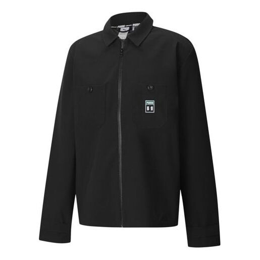 

Куртка x the hundreds long sleeve zip up chore jacket 'black' Puma, черный