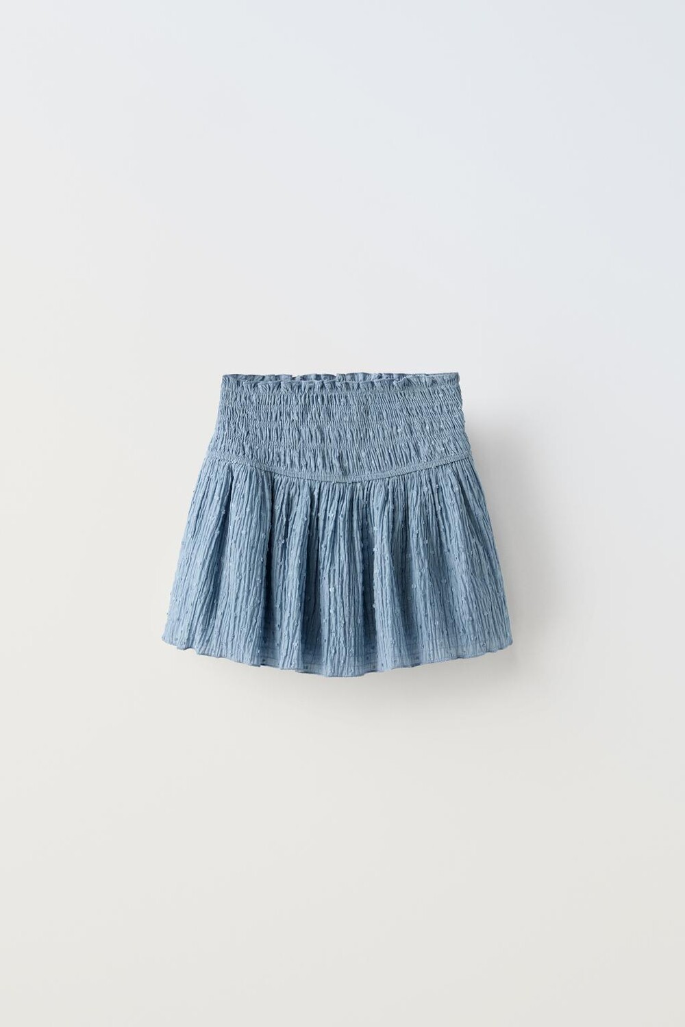 

Юбка из сетки в точечный горизонт с эластичными деталями ZARA, средне-синий