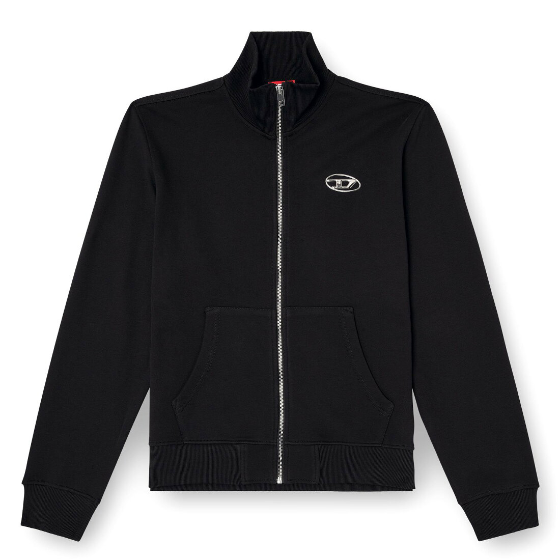 Толстовка Diesel Zip-Up With Metallic Logo, черный